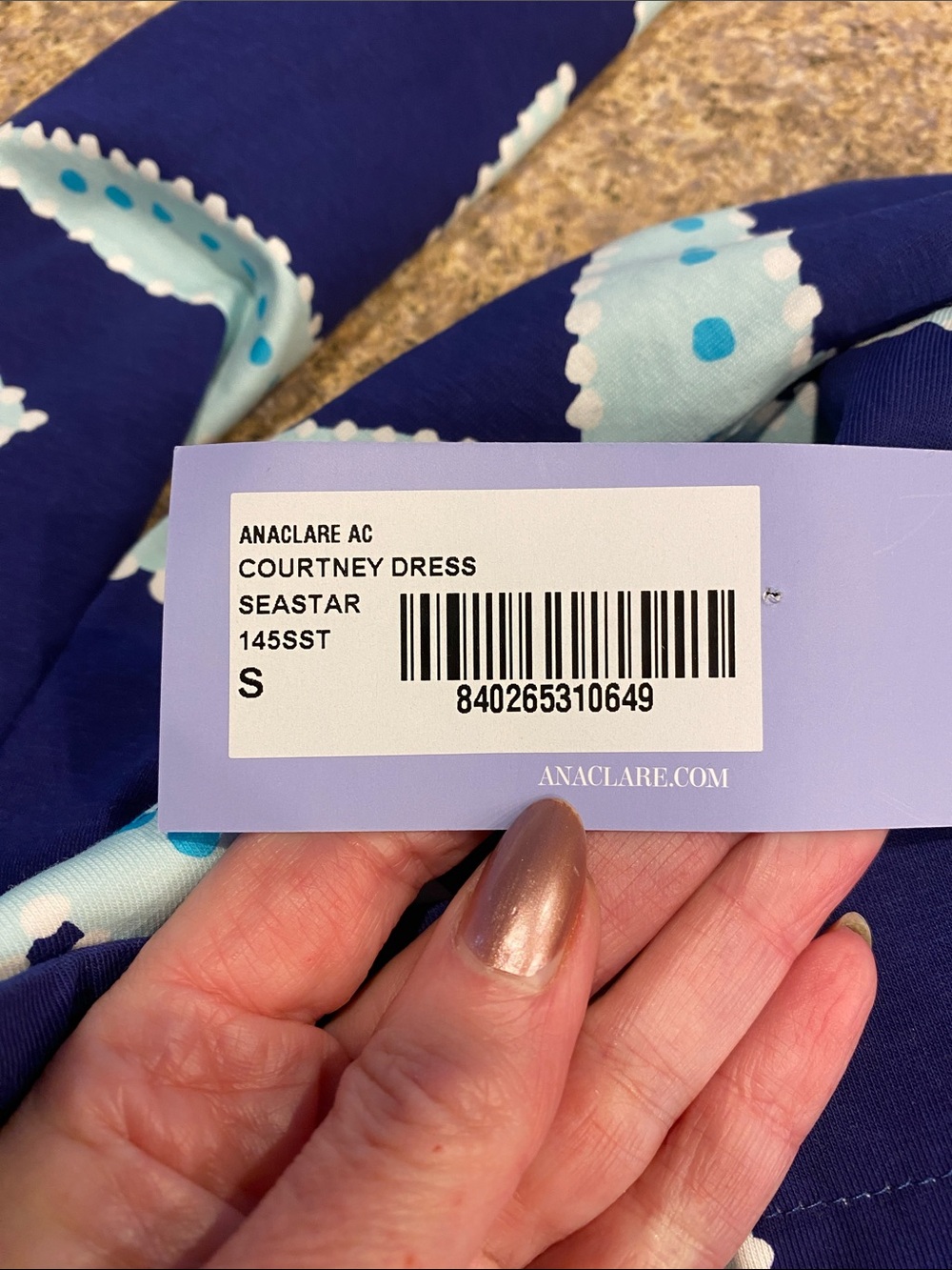 NWT AnaClare Courtney Dress Small Seastar Sea-life Starfish Ocean - Picture 16 of 16